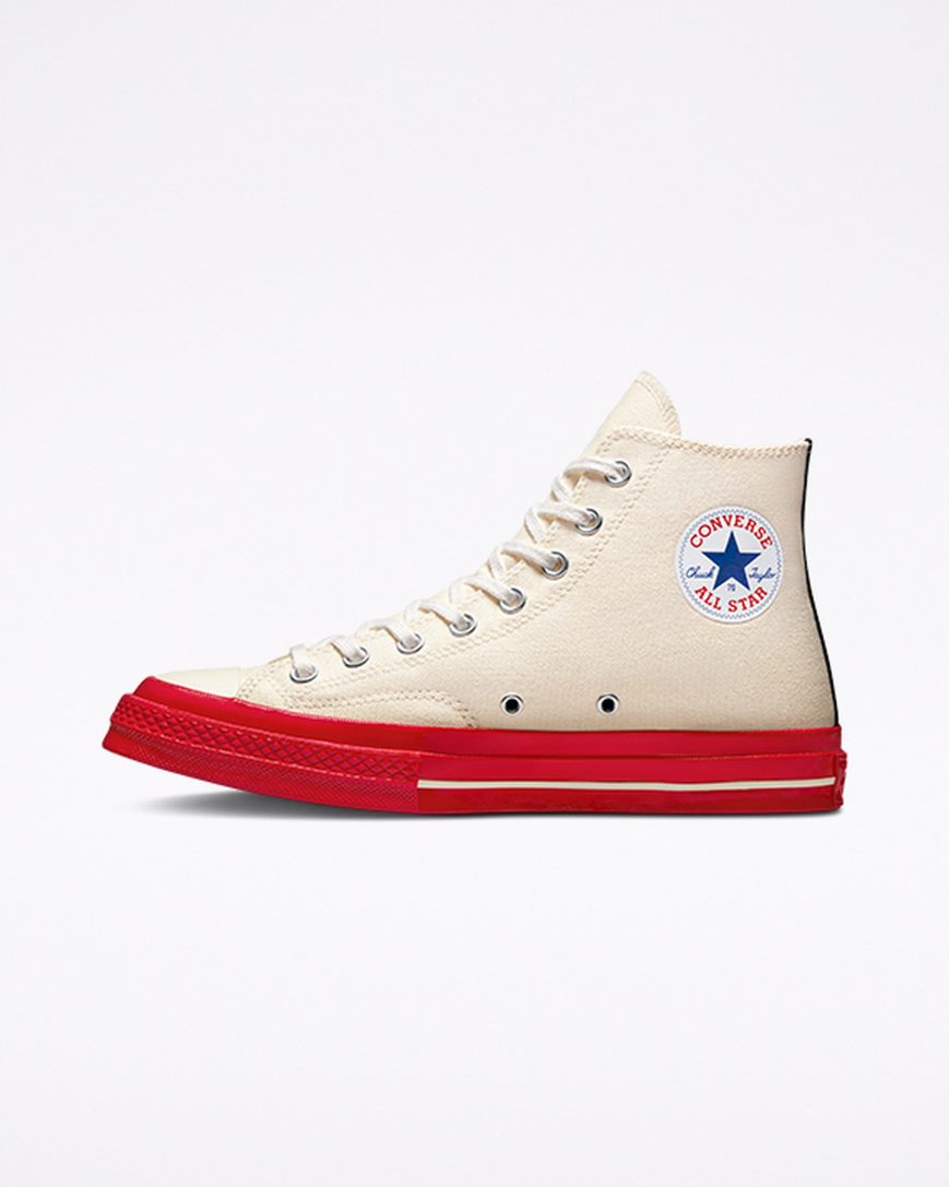 Men's Converse x Comme des Garçons PLAY Chuck 70 High Top Shoes Red | AU E4506G